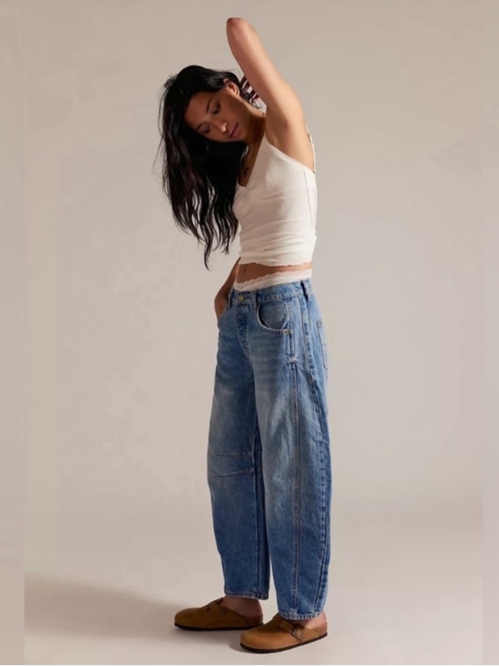 Free People We The Free Good Luck Mid-Rise Barrel Jeans - Picture 9 of 9